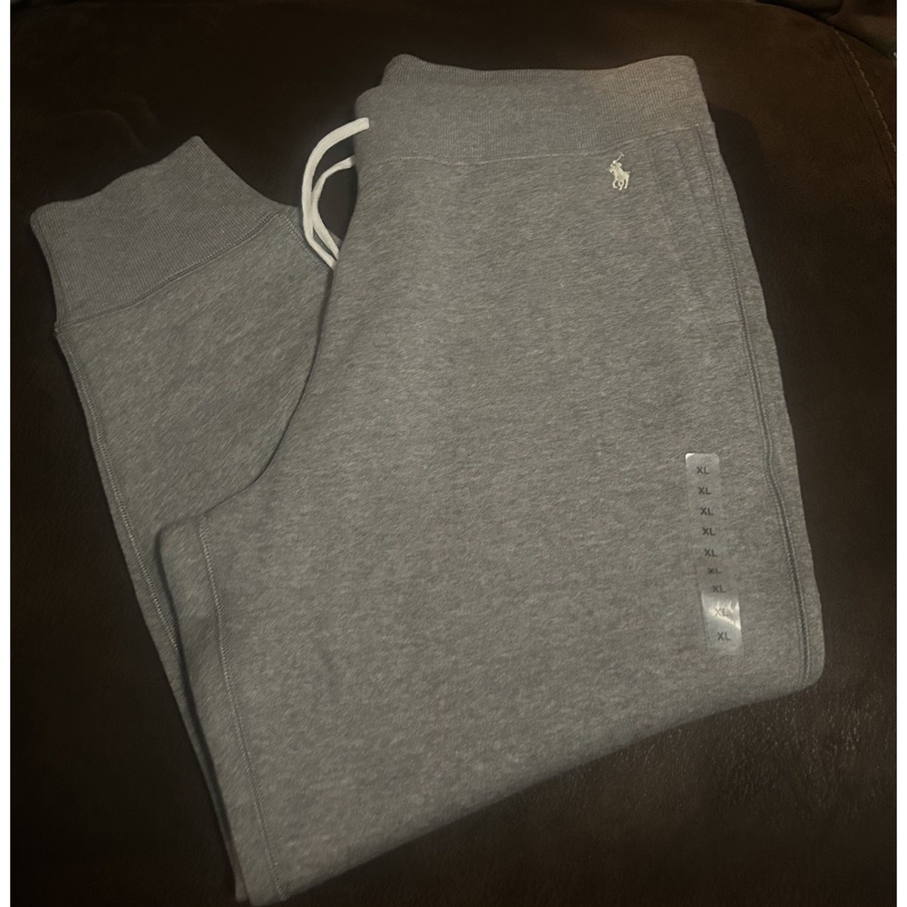 POLO Ralph Lauren Fleece Sweatpants Size XL Gray Tapered Fit NWOT